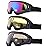 Yidomto Ski Goggles, 3 Pack Anti-Scratch Snow Goggles for Men, Women, Boys, Girls, Kids, Toddlers & Youth, UV 400 Protection for Skiing & Snowboard (Multicolor/Yellow/Tawny)