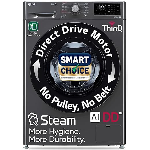 LG 9kg AI Front-Load Steam Washer