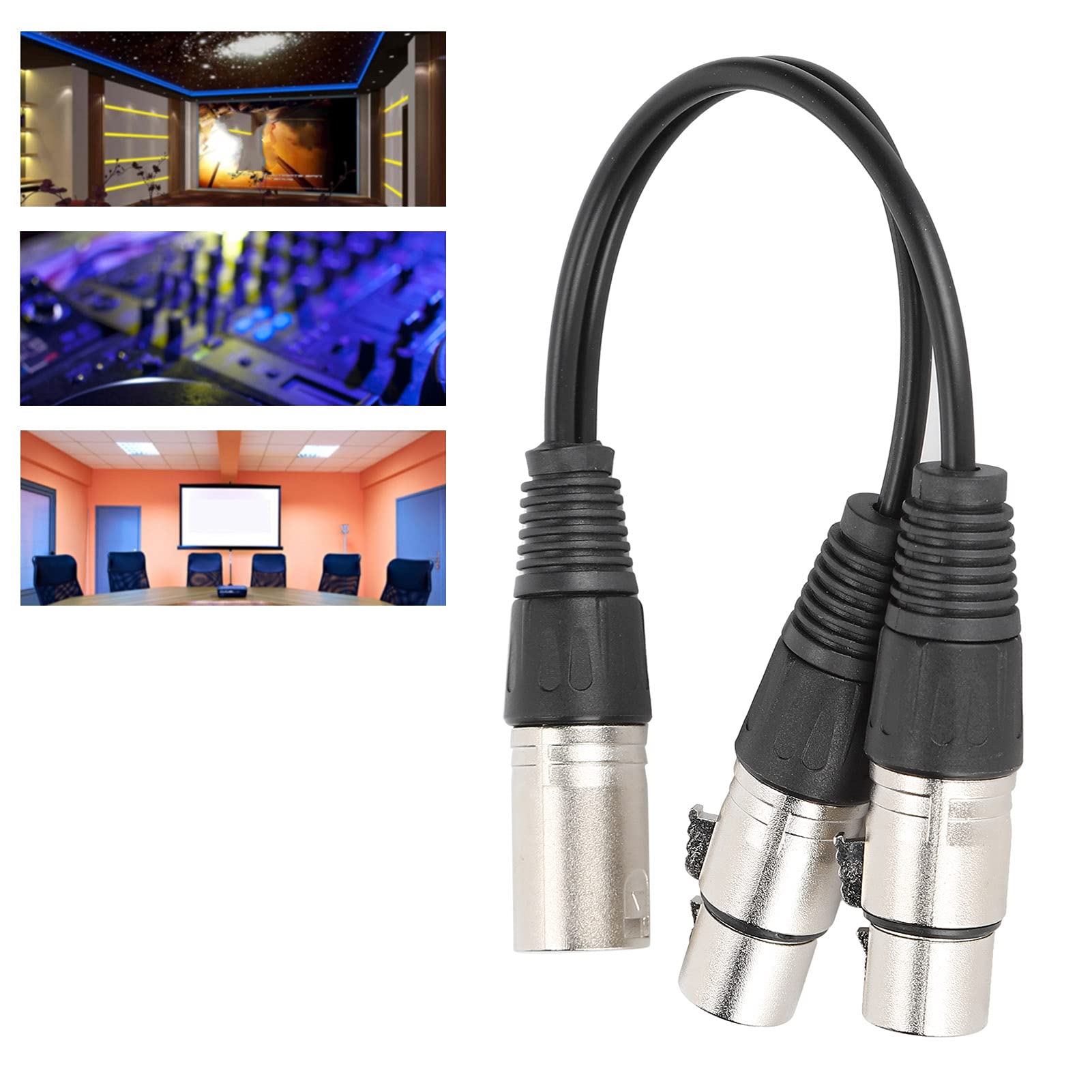 Y-Splitter Audio-Adapterkabel – 3-polig XLR-Stecker Auf 2x XLR-Buchsen, 1 Meter, Rauschreduziert, Weiß