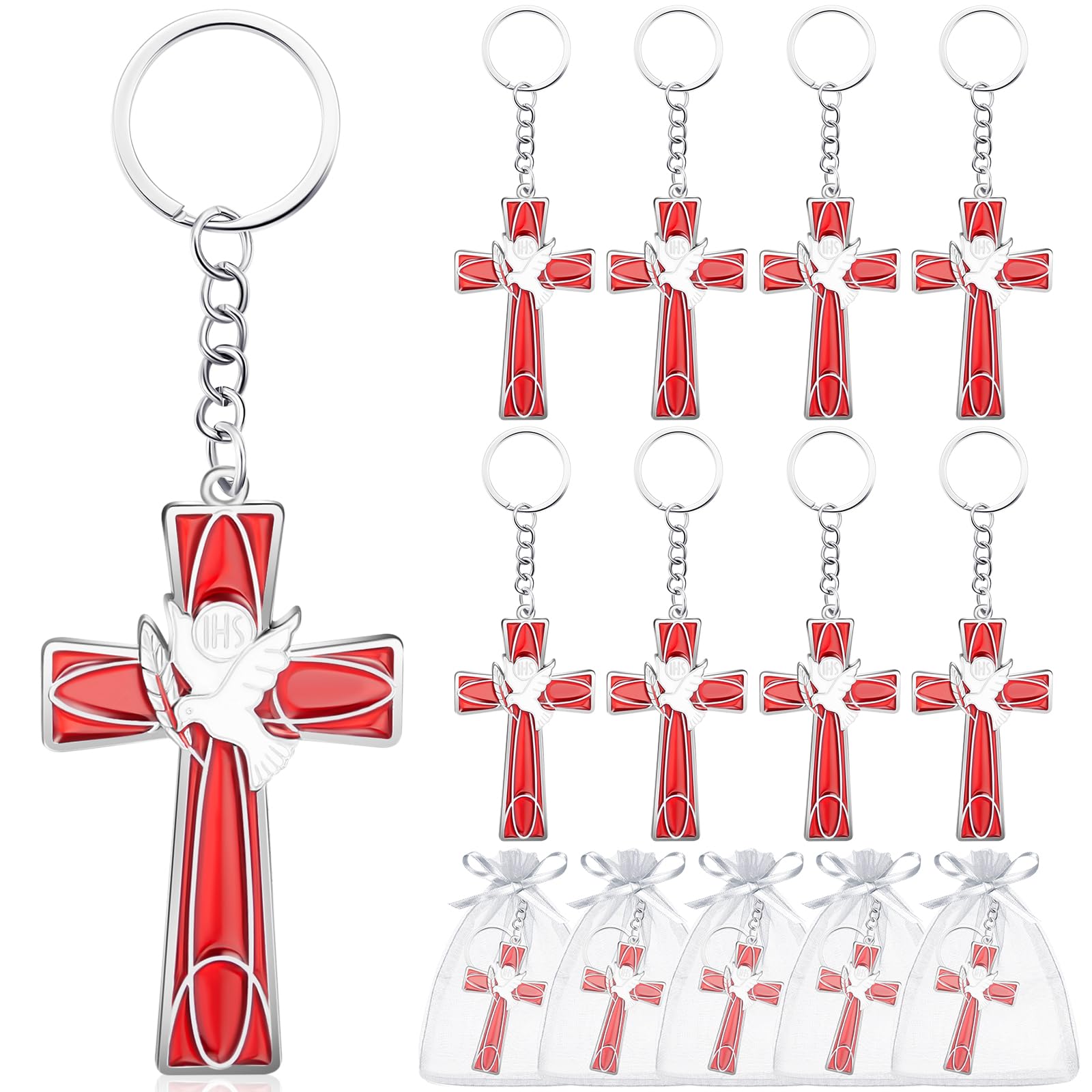 Amazon.com: Quelay 12 Pack Dove Cross Keychain Holy Spirit