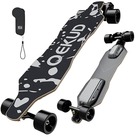 Electric Skateboard for Adults Teens 1800W Motor 4 Speed Modes Remote Control with OLED Display Black
