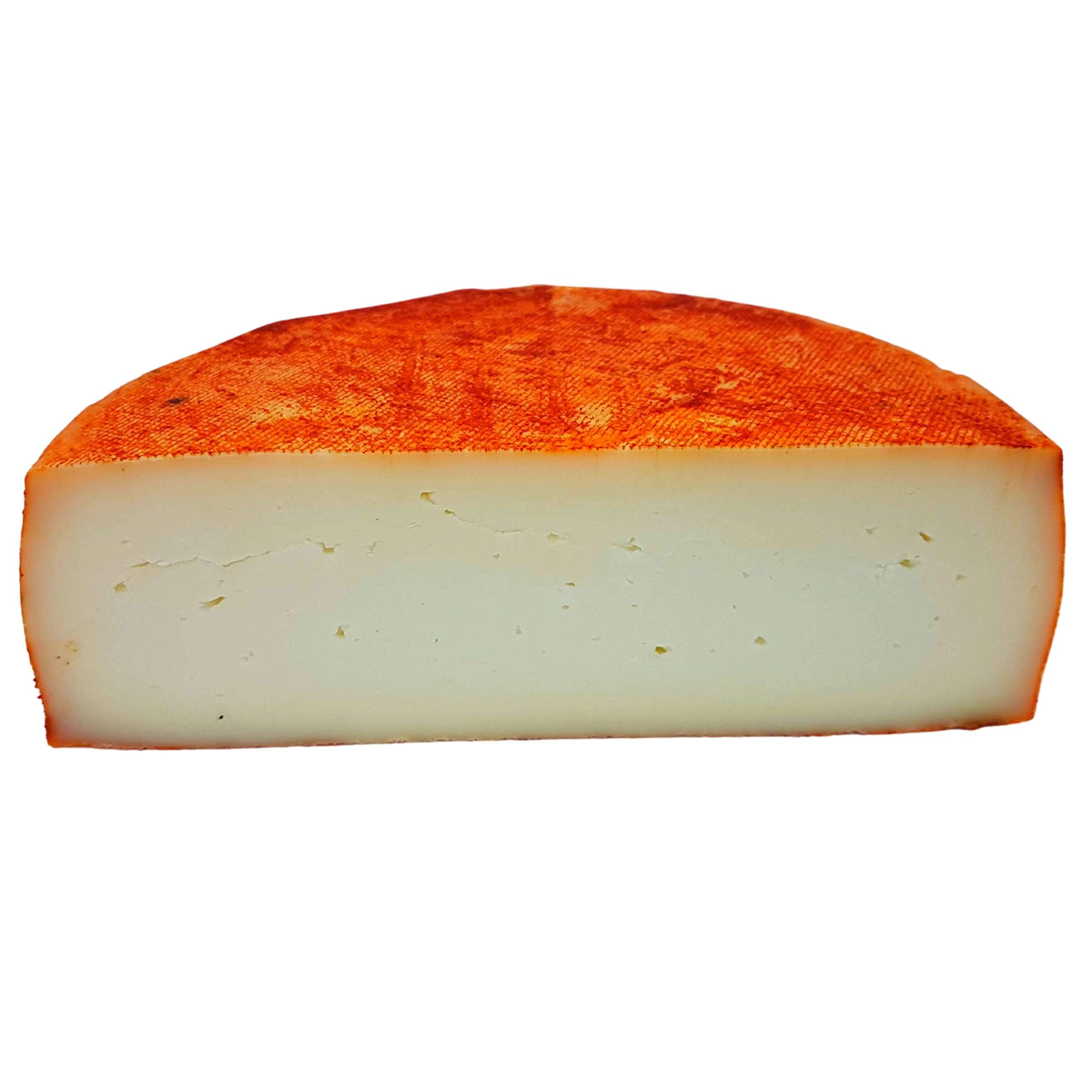 Queso de Cabra Curado al Pimentón - Queso Extremeño - Elaborado con leche pasteurizada de Cabra - Peso Aproximado 800 gramos - Madurado De 45 días a 2 meses, con Pimentón de la Vera.