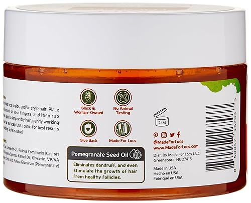 Miniatura 7 de Made For Locs Retwisting Firm Hold Styling Pomada  Gel  4 oz (granada)