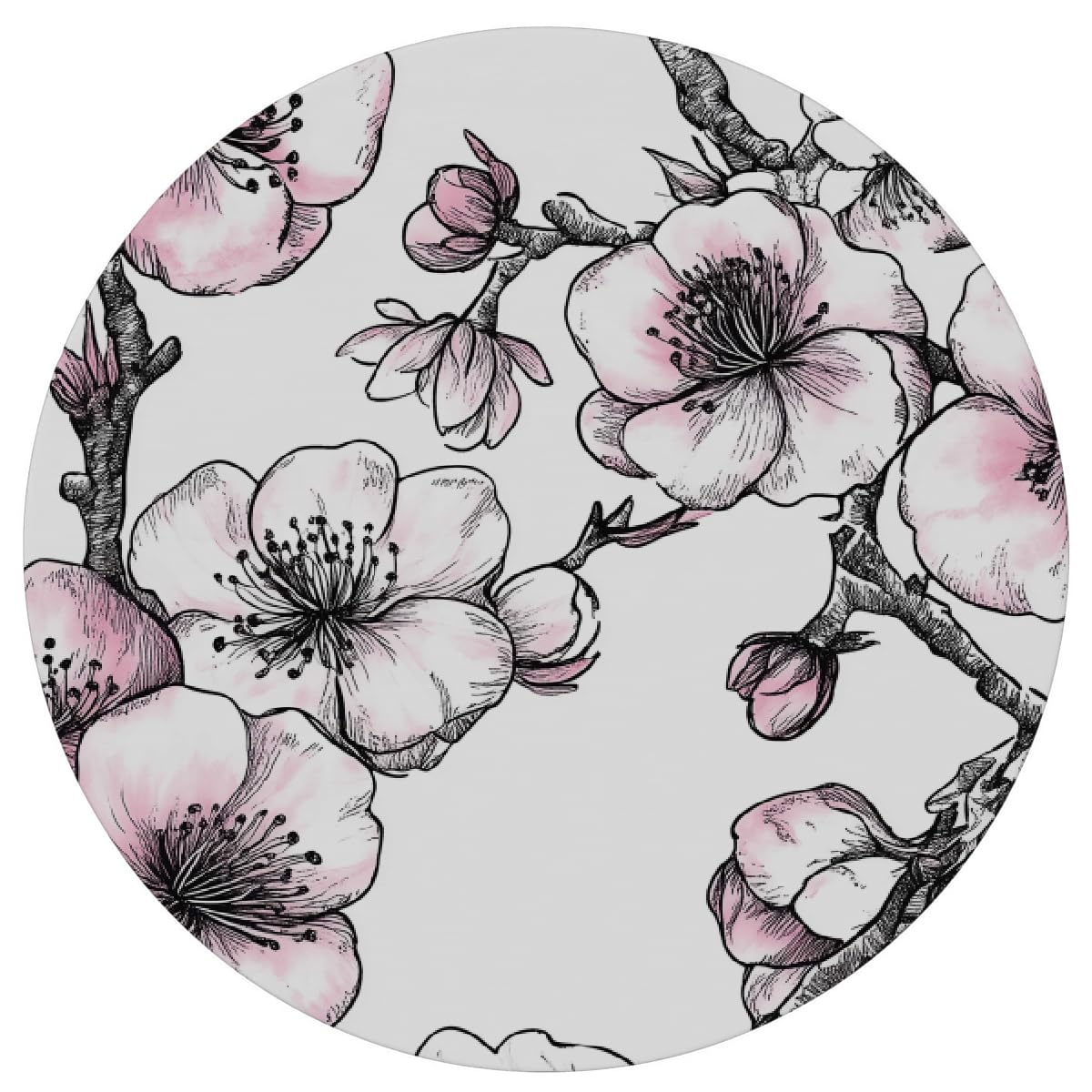 Tovaglia rotonda elastica impermeabile antimacchia fiori 114,3-127 cm lavabile in lavatrice