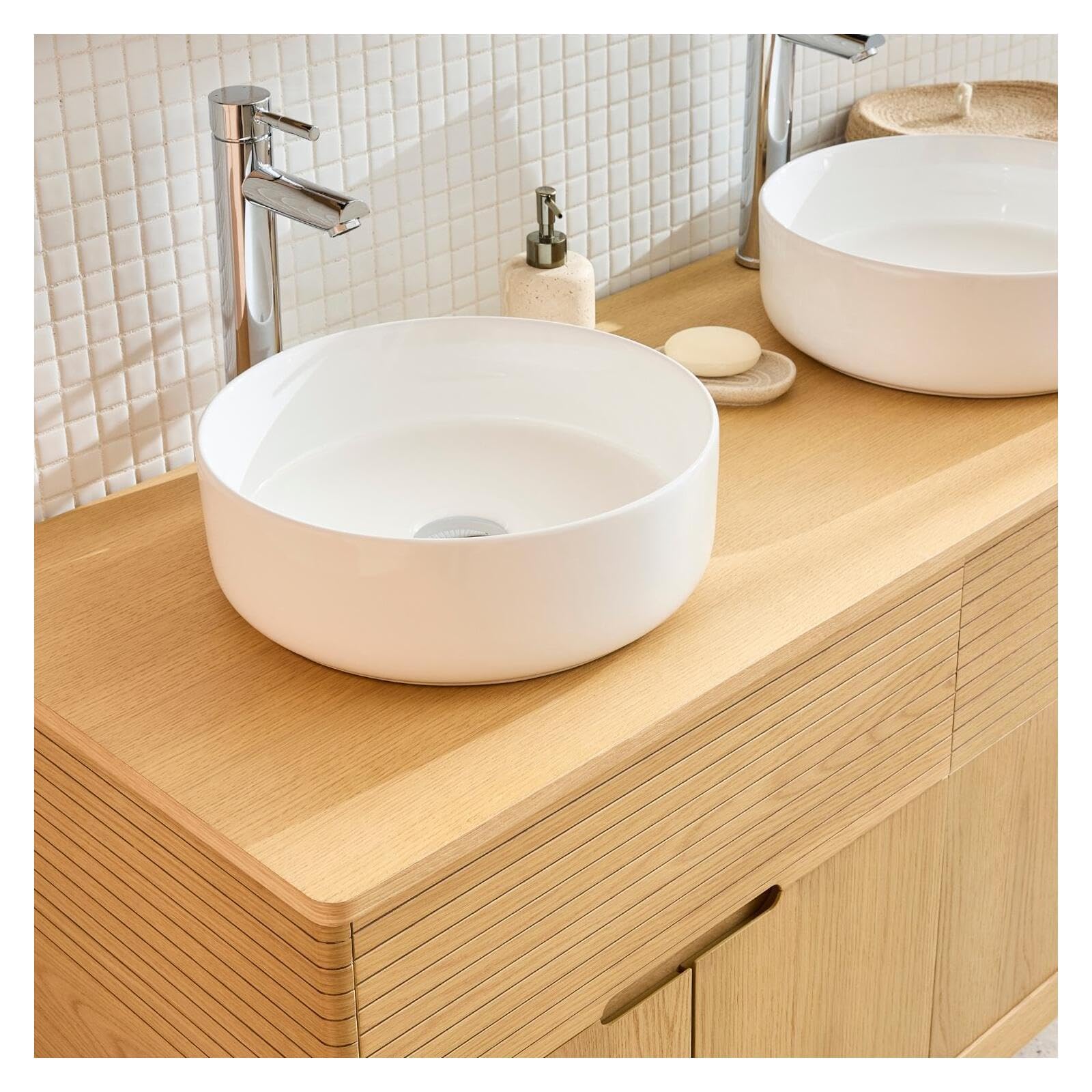 MOB-IN Mobile doppio lavabo 120 cm in rovere naturale Alaska