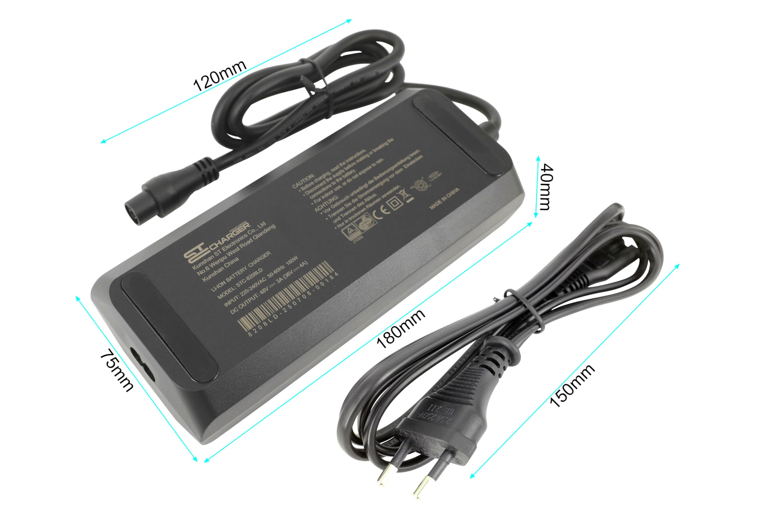 PowerSmart 54,6V 3A Schnellladegerät für 48V Prophete (ZZ131304) mit AEG-Antrieb, 6-poliger Rundstecker