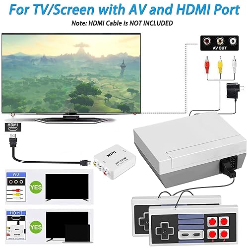Miniatura 2 de ZeroStory Retro Game Console, HDMI and AV Output 8-Bit Classic Mini Game Console with Built-in 620 Games and 2 Retro Controller for Christmas