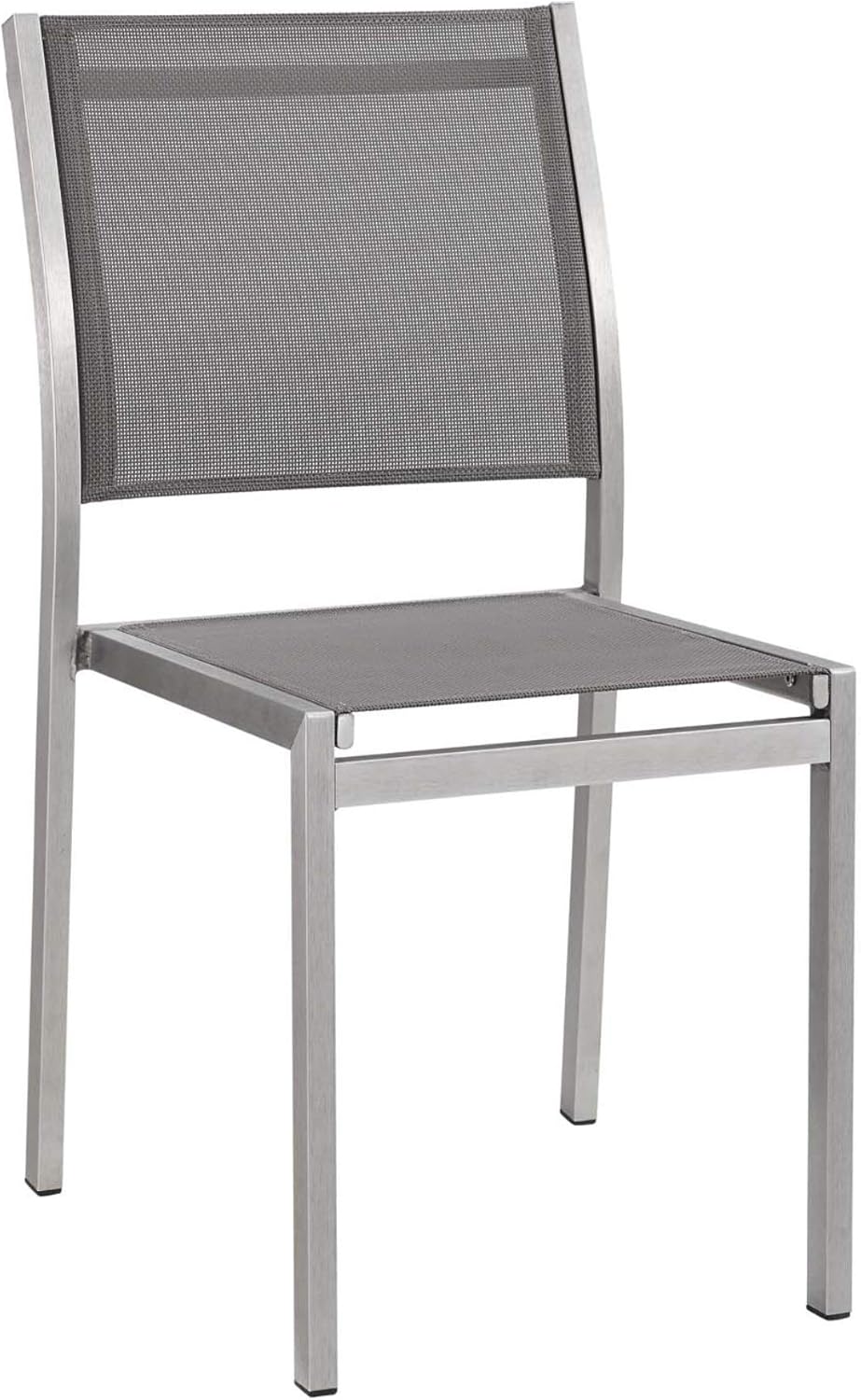 Ergode Shore Outdoor Patio Dining Side Chair | Anodized Aluminum Frame | Breathable Mesh | Minimalist Design | Easy Assembly | Non-Marking Foot Caps