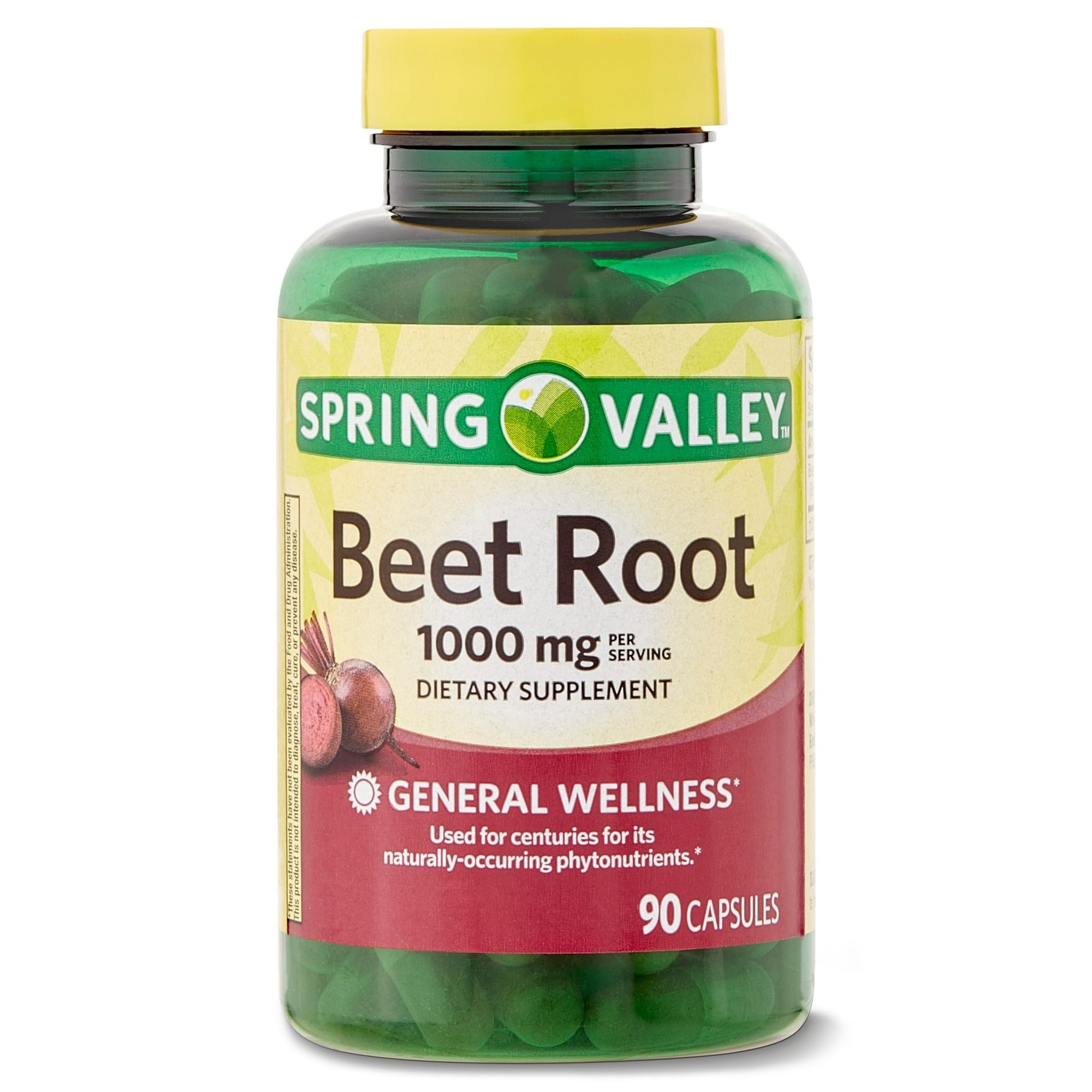 Spring Health Valley Beet Root Dietary Supplement, 1000 mg, 90 Count, Pack of 1
