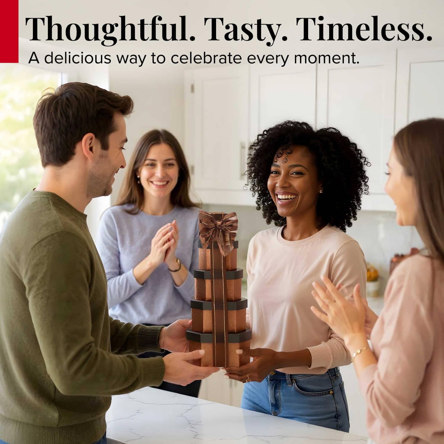 Broadway Basketeers Sympathy Gift Basket Tower – Gourmet Food Gift for Loss of Loved One – Bereavement & Condolences Gift Basket with Cookies & Snacks to Comfort Family and Friends, Kosher