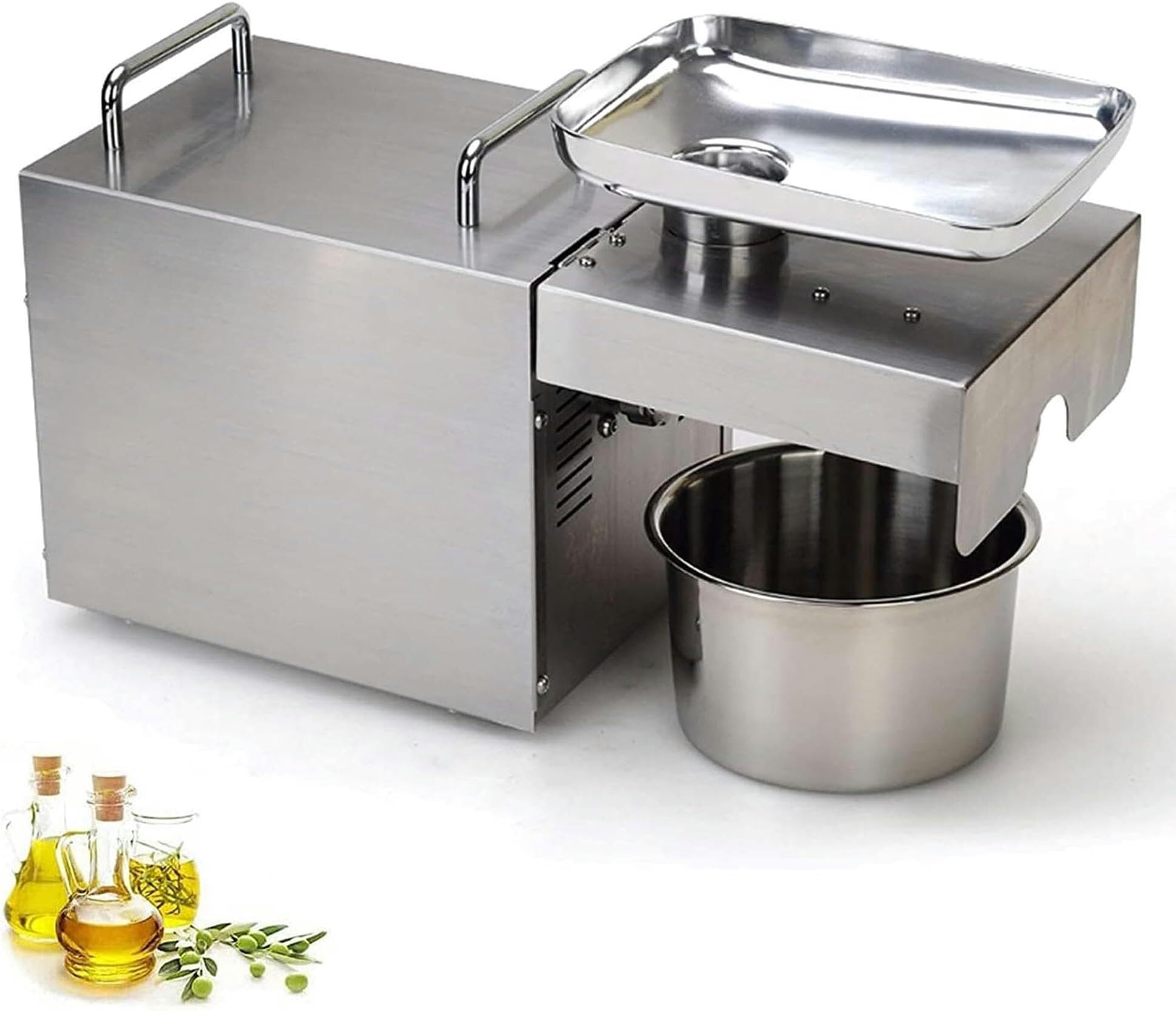 MYUYEE Automatic Oil Extractor Cold Hot Nuts Oil Press Machine Stainless Steel Home, Commercial Oil Expeller for Pressing Peanut Sesame