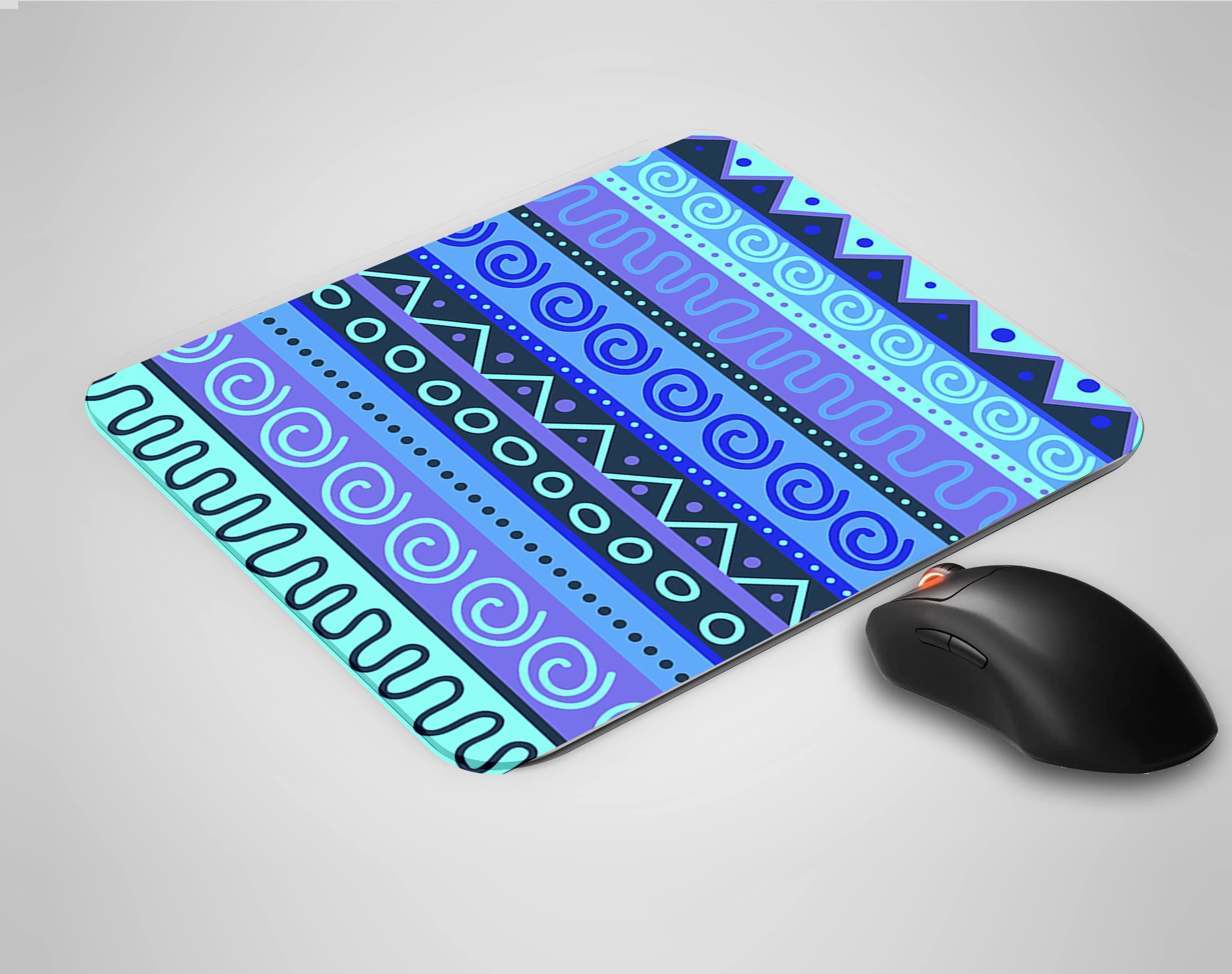 PVL Traditional Stripes Mandala Pattern 15 Designer Mousepad for Laptop/Computer (Gaming Mouse Pad | Ultra Slim)-PVL3006