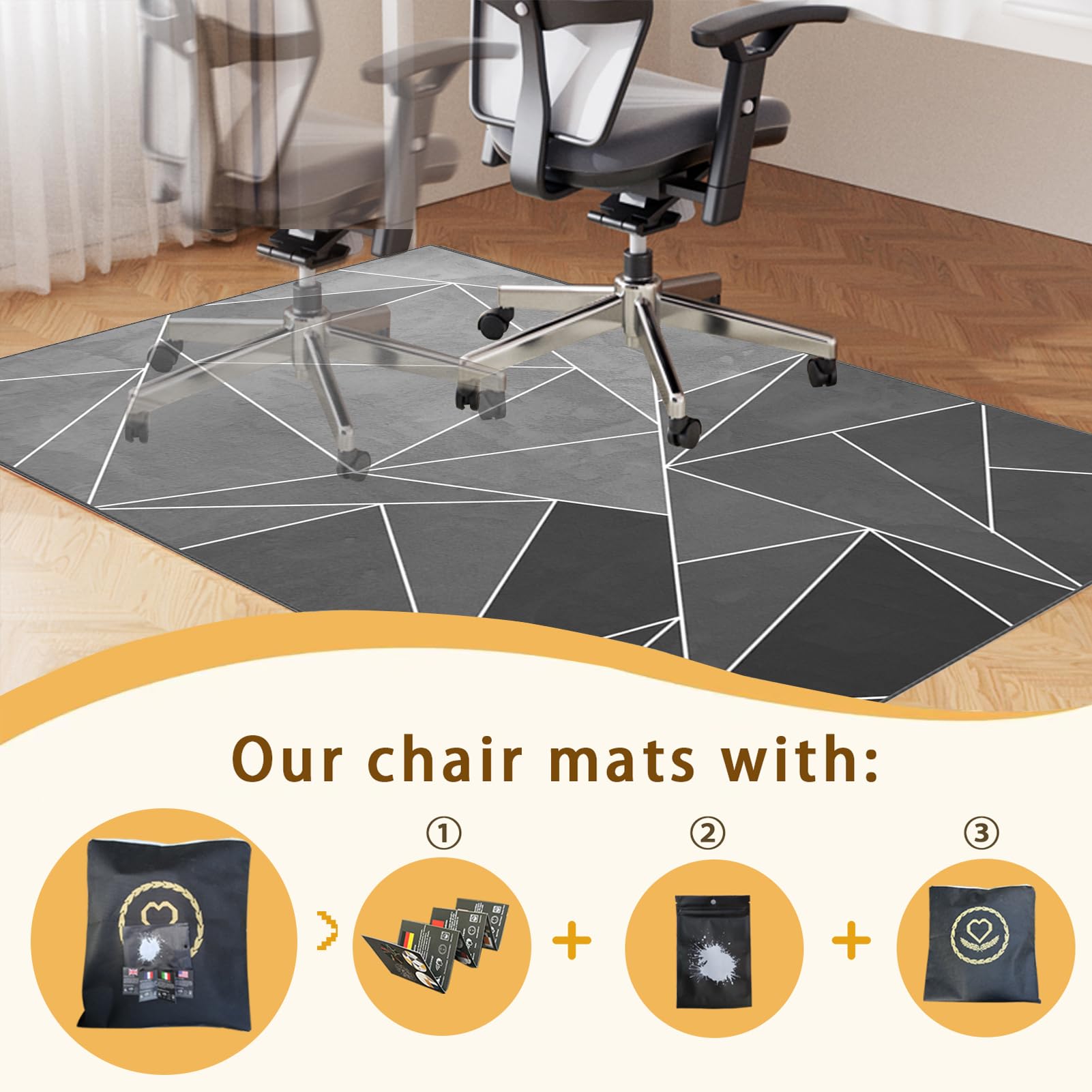 Schreibtischstuhl Unterlage - Boden schutzmatten Gaming - Bodenschutzmatte für Hartböden - Gaming Teppich Stuhlunterlage - Teppich bürostuhl geeignet für Laminat Parkett Fliesen 70 x 120 cm