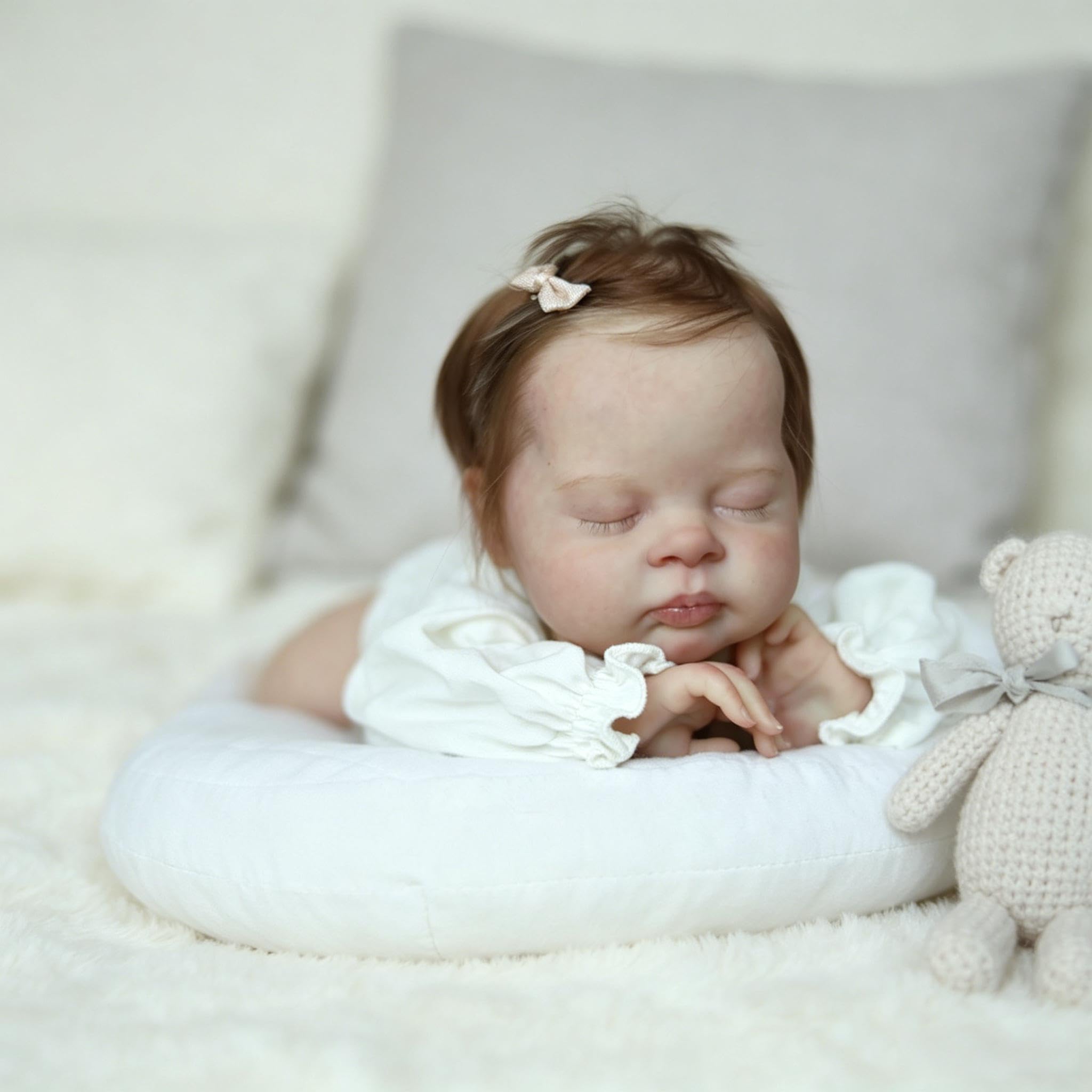 RXDOLL Realistyczne lalki Reborn Baby Dolls 48 cm śpiące lalki dla noworodków, które wyglądają jak prawdziwa lalka Reborn, miękka winylowa tkanina, obciążona realistyczna lalka niemowlęca z zabawkami