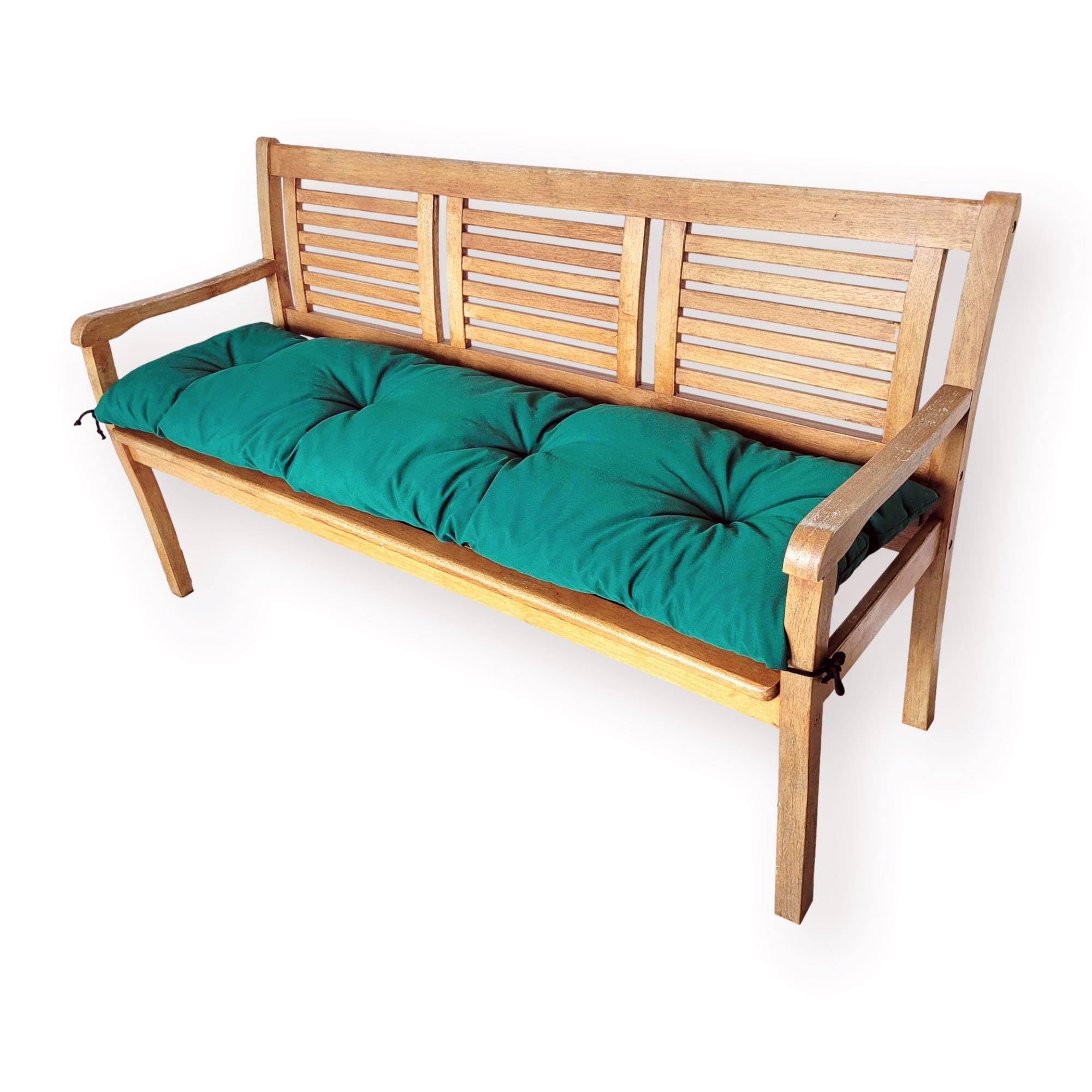 4L Textil Sitzkissen wetterfest Palettenkissen Outdoor Kissen Sitzauflage Rückenkissen Bankauflage Polsterauflage Gartenpolster Sitzkissen Bank Palettenauflage (150x40 cm, Grün Uv-beständig) Garten