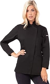 Chef Works womens Marrakesh V-series Coat Chef s Jacket, Black, Medium US