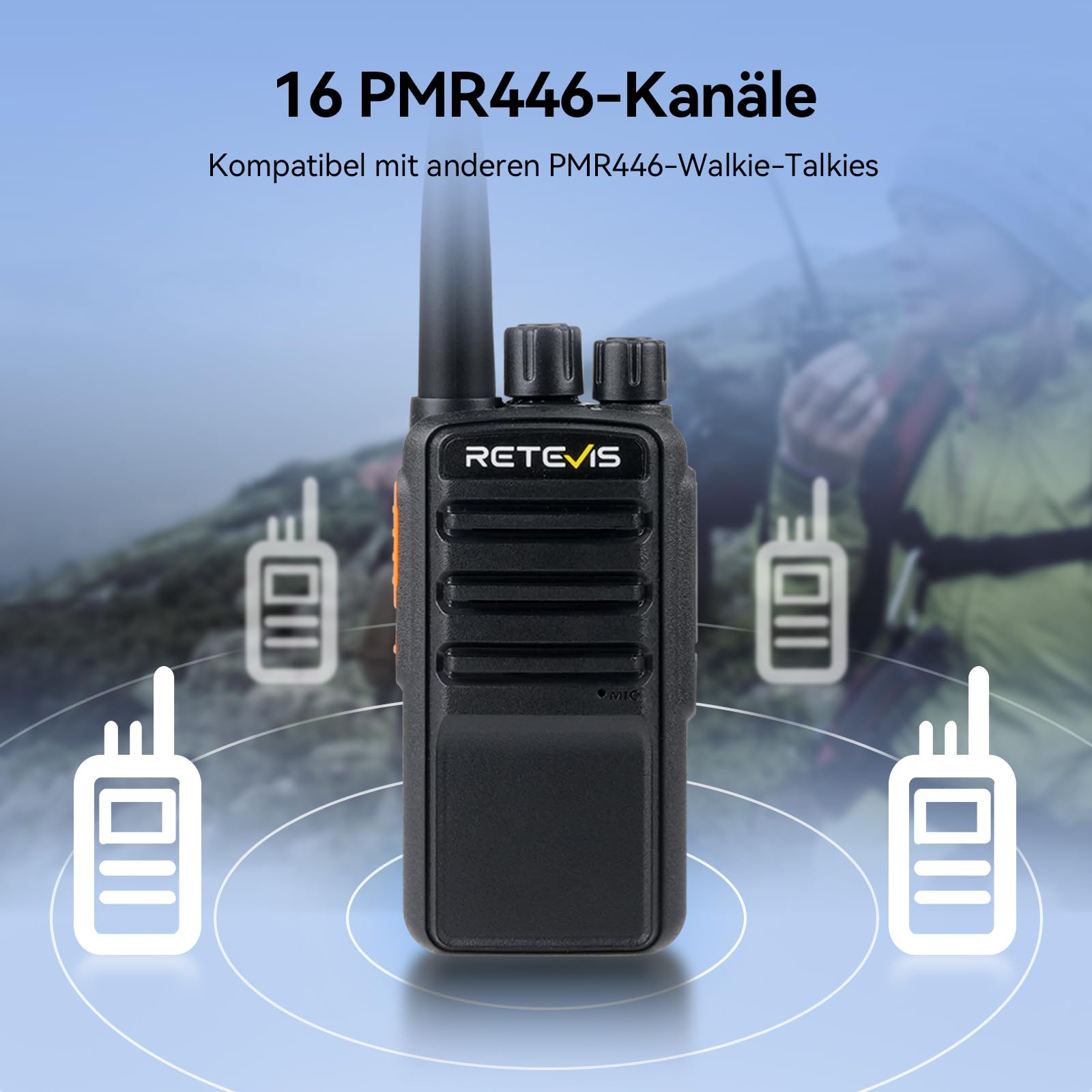 Retevis RB669 Freenet Funkgeräte, 6 Freenet Kanäle und 16 PMR446 (1 Paar)