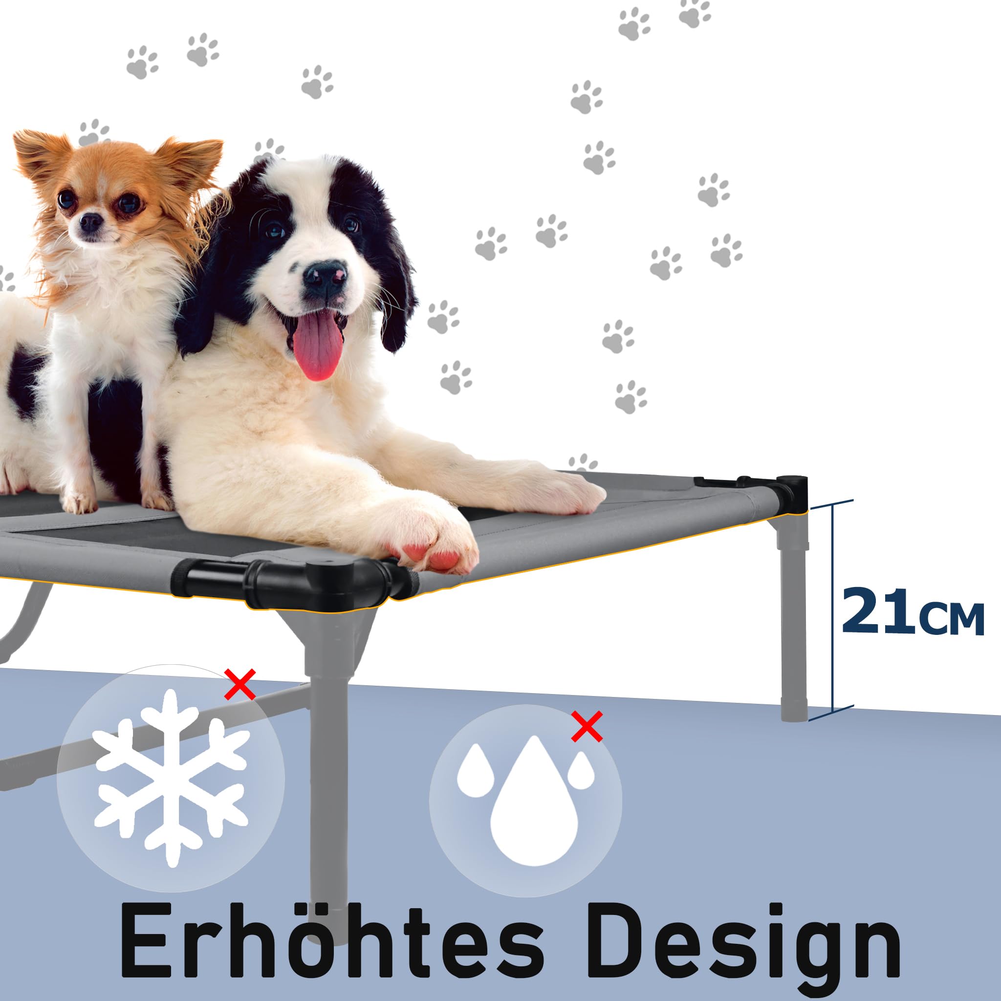 FIVMEN Cama para perros con dosel para perros al aire libre 2 en 1, cama para mascotas, sofá elevado, cama para gatos y perros pequeños y grandes, 122 x 92 x 102 cm