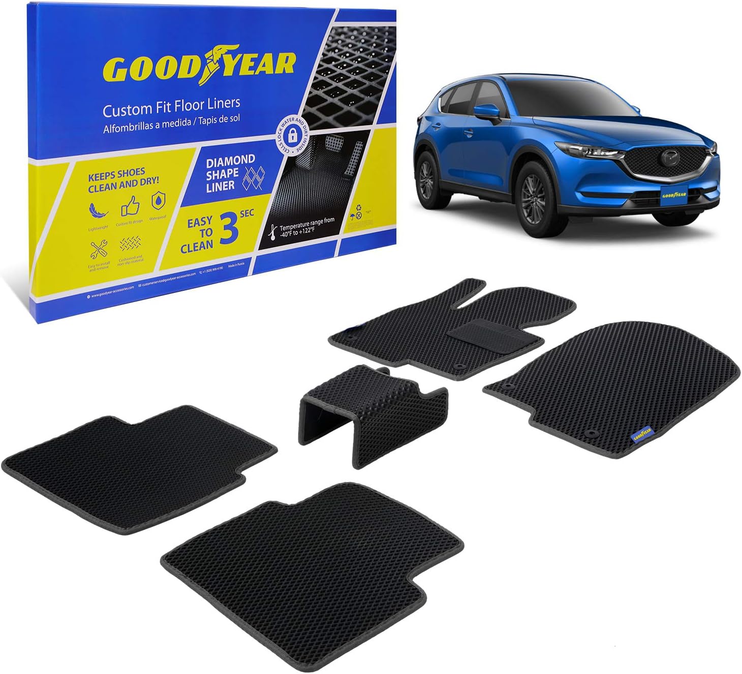 Goodyear Custom Fit Car Floor Liners for Mazda CX5 2017
