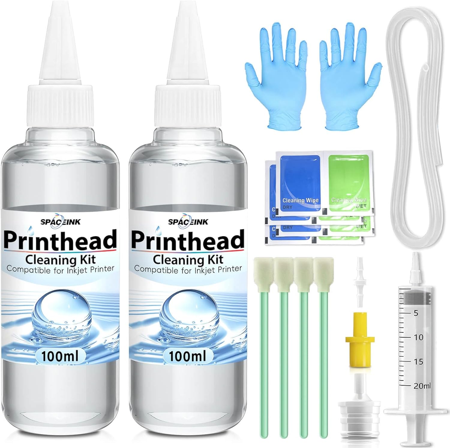 Printhead Cleaning kit 200mL for E pson Printer, Printer Cleaning Kit for HP, Print Head Cleaning Kit for Canon, Inkjet Printer Nozzle Cleaning Kit for Brother