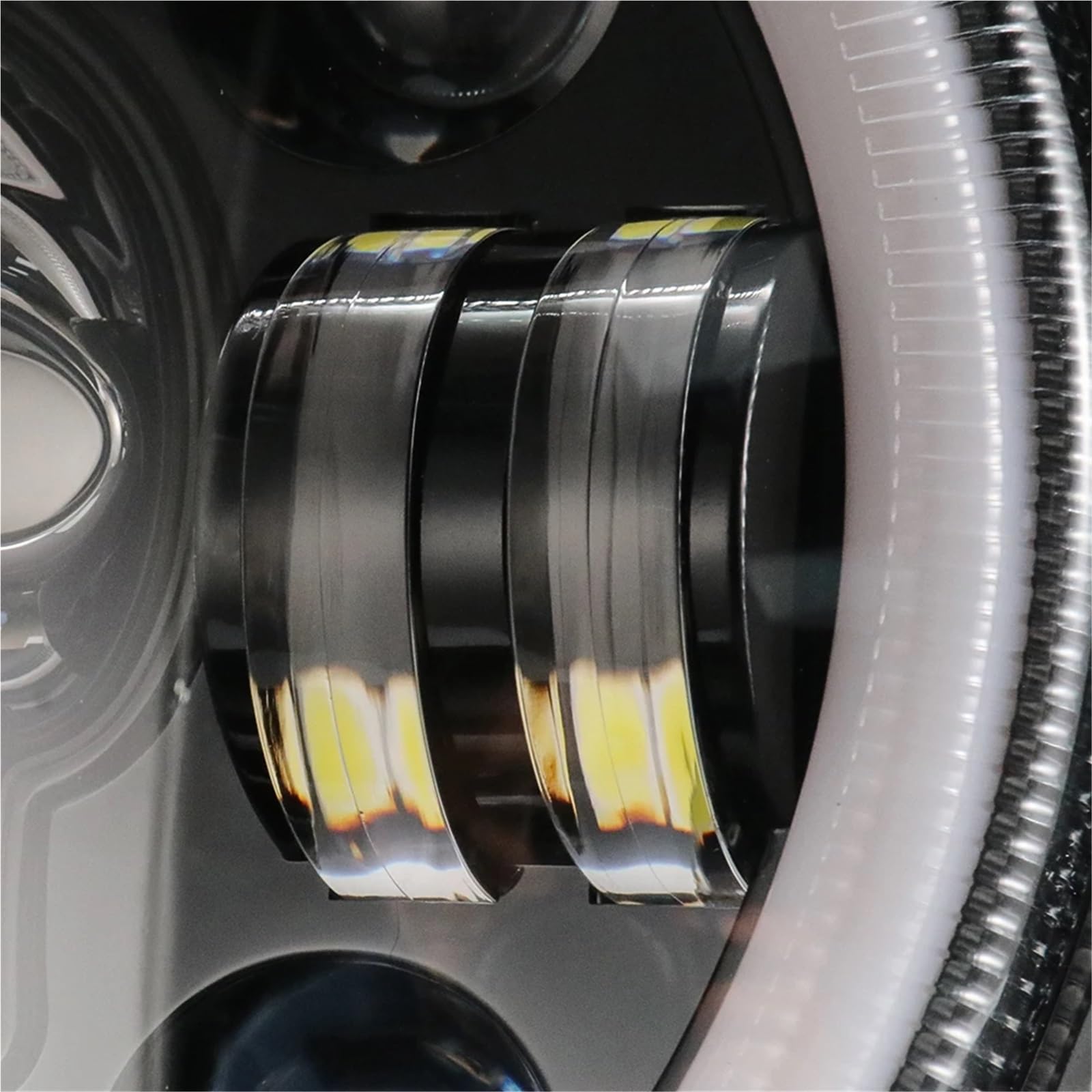 moto fari Faro anteriore a LED con teschio per moto HiLo Beam DRL ADATTO per Harley per Honda per Kawasaki per Yamaha