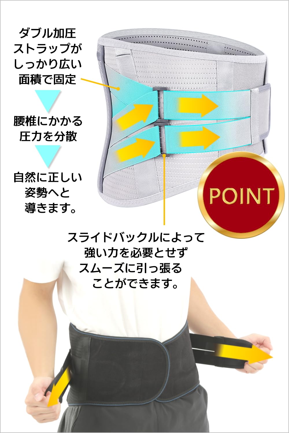 Amazon | 【腰専科】 腰サポーター 姿勢 調整 コルセット背中 二