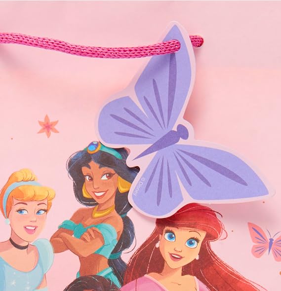 UK Greetings | Disney Princess Large Gift Bag | Pink Design | Party Bags for Presents | For All Occasions | Thank you, Birthday, Congralutations | 33 x 26.7cm