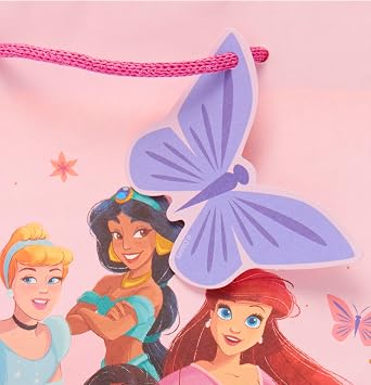 UK Greetings | Disney Princess Large Gift Bag | Pink Design | Party Bags for Presents | For All Occasions | Thank you, Birthday, Congralutations | 33 x 26.7cm