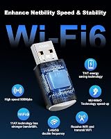 RUIZHI WiFi 6 USB Adapter AX900 Mbps Dual Band Vezeték Nélküli Hálózati Kártya PC Laptop Desktop Win7/10/11 MU-MIMO WPA 3