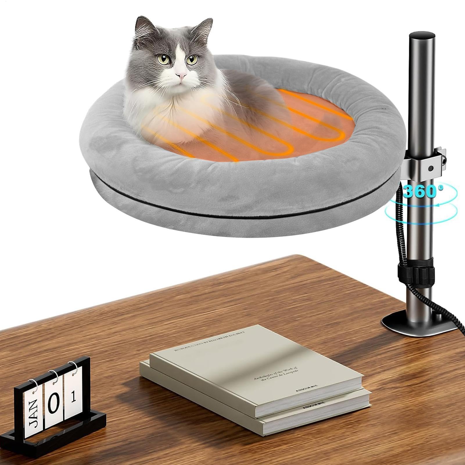 per scrivania per lettino per gatti, Letto per gatti per scrivania,Letto con mensola per gatti regolabile per gatti da interni | Casetta per gattini da scrivania dal design salvaspazio