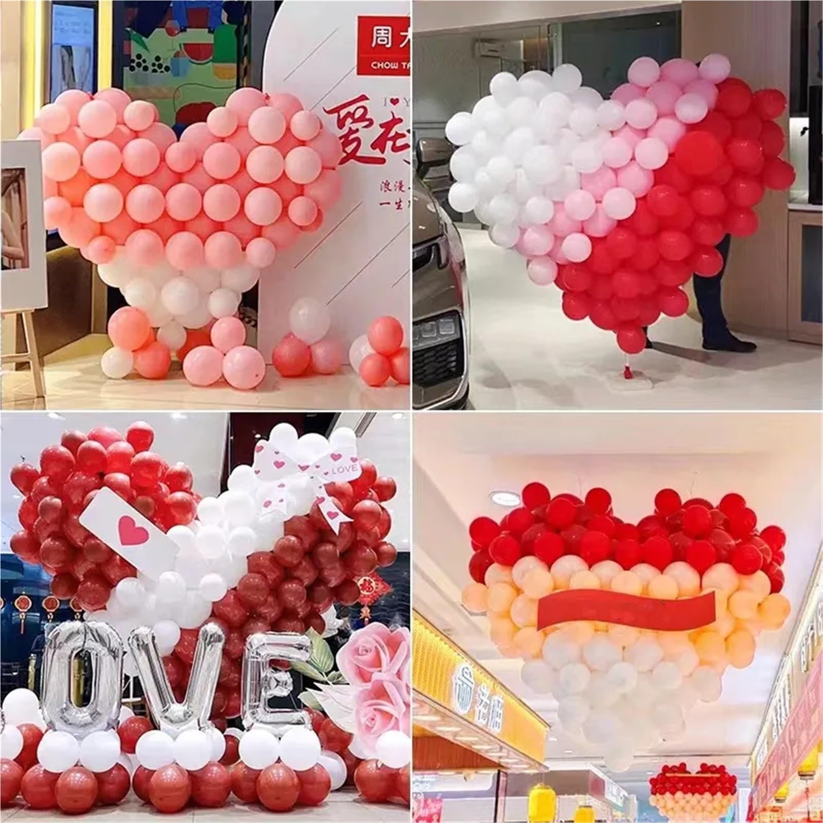 Bogen, 1 Set herzförmiger Ballonbogen-Rahmenring, DIY-Ballonbogen-Girlandenständer-Kit for Hochzeiten und Jubiläumsdekorationen im Freien