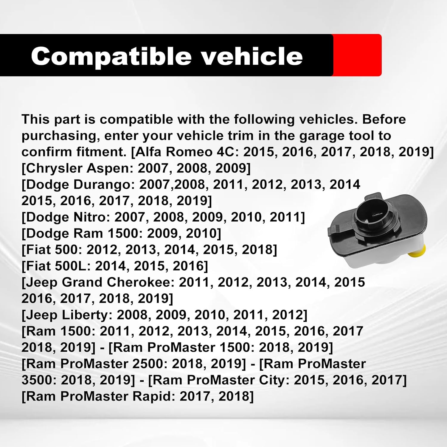 310-219 Fuel Evaporative Emissions Leak Detection Pump, Compatible with 2007-2019 Dodge Nitro Durango Ram 1500 ProMaster Chrysler Aspen Fiat 500/500L Jeep Grand Cherokee Liberty