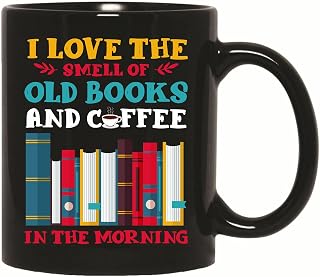 Gift Idea for Book and Coffee Lovers in the Morning 11oz 15oz Black Coffee Mug