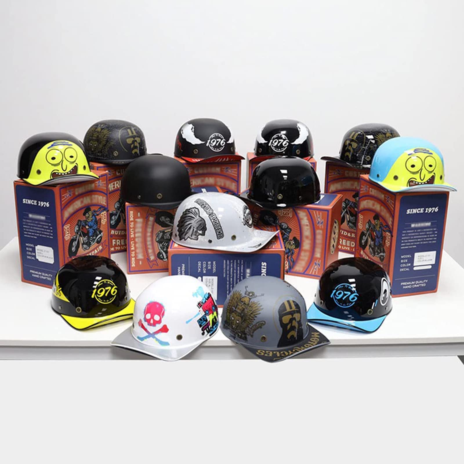 Casques Bols Casque De Jet De Demi-casque Ouvert Casque Facial Vintage