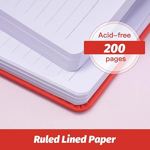 Miniatura 3 de SUIN Cuadernos de tapa dura, cuadernos rayados A5 para escribir 200 páginas, 8.3 x 5.5 pulgadas, cuadernos clásicos a rayas para trabajo, viajes,