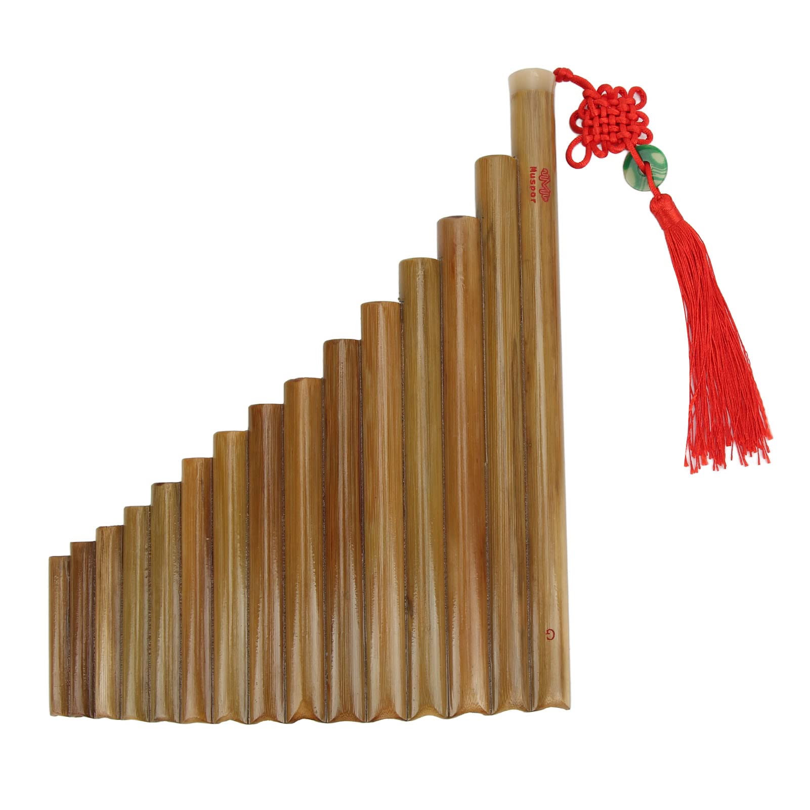 Pan Flute 15 Pipes G Key Instrument de Musique Traditionnel Chinois Flûte de Pan Instrument à Vent (Main droite)