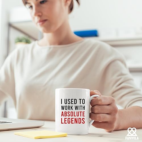 Miniatura 6 de Panvola Taza de café con texto en inglés "I Used To Work With Absolute Legend Coworker Retirement New Job Goodbye Workplace Office Colleague" (11 oz)