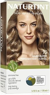 7G Golden Blonde Permanent Hair Color (Pack of 1), Ammonia Free, Vegan, Cruelty Free, up to 100% Gray Coverage, Long Lasting Results (Packaging may vary)