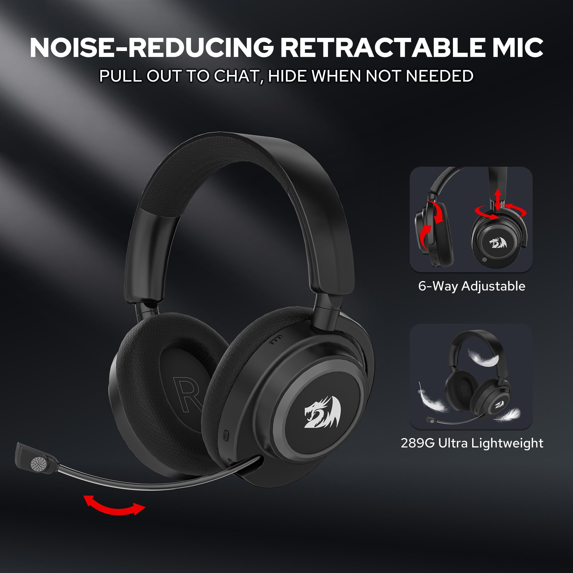 Redragon H891 Casque Gamer Tri Mode sans Fil 65H Autonomie 71 50mm V2
