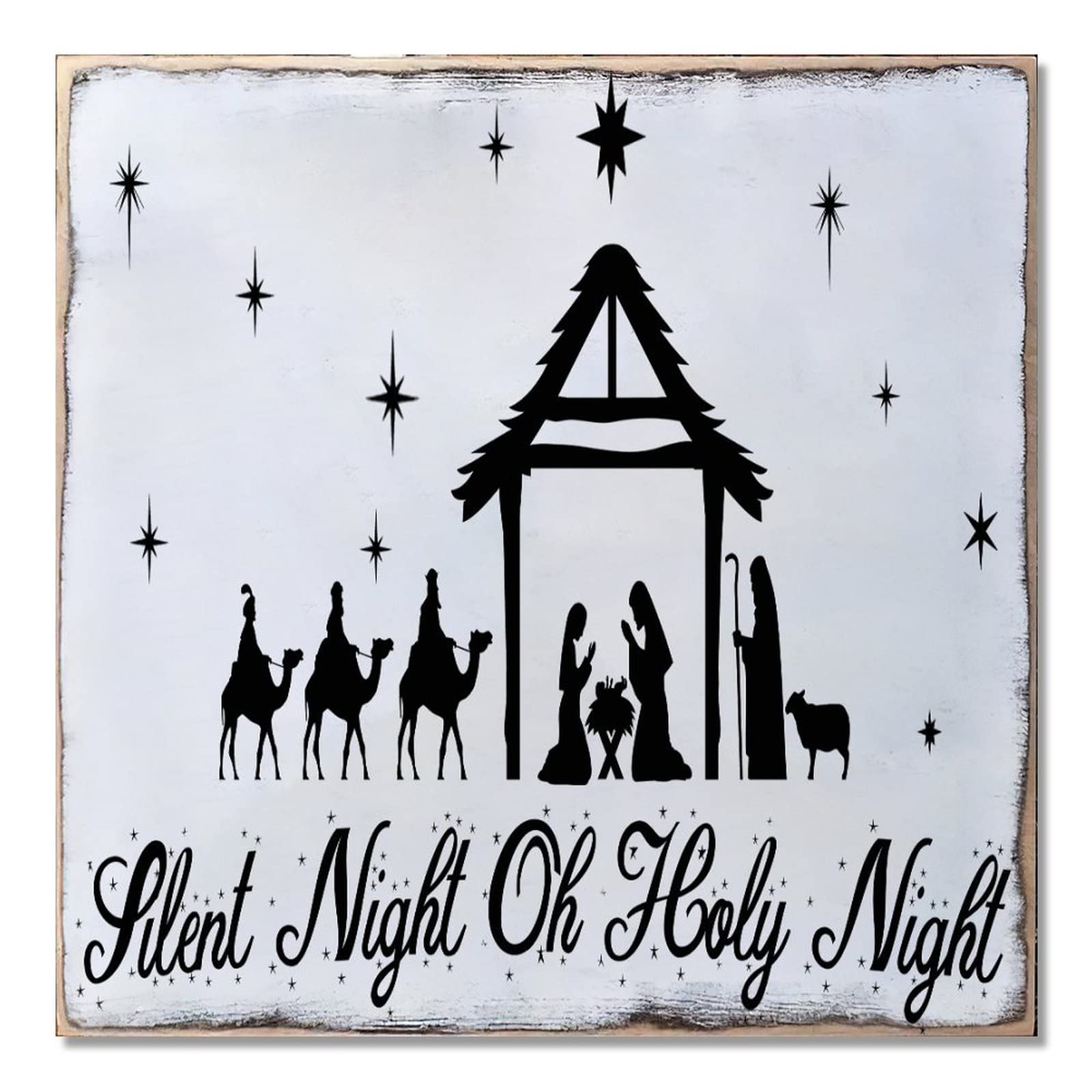 Plaque en bois à suspendre pour porte de Noël pour partager la magie des fêtes en famille