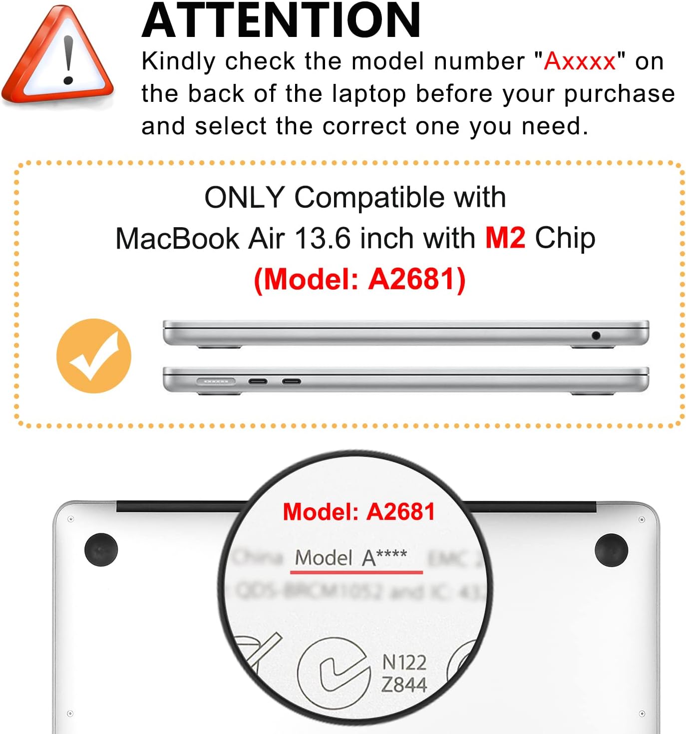 Case for MacBook Air 13.6 inch M3 A3113 M2 A2681 2024 2023 2022 Release with Liquid Retina Display Touch ID, 3D Effect Matte Black See Through Hard Cover&Keyboard Cover, Great Wave - Image 2