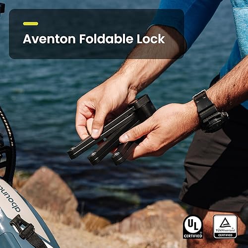 Miniatura 5 de Aventon Cerradura plegable, cerraduras de bicicleta resistentes antirrobo para barras de acero de 0.335 in de grosor, cerradura de bicicleta con