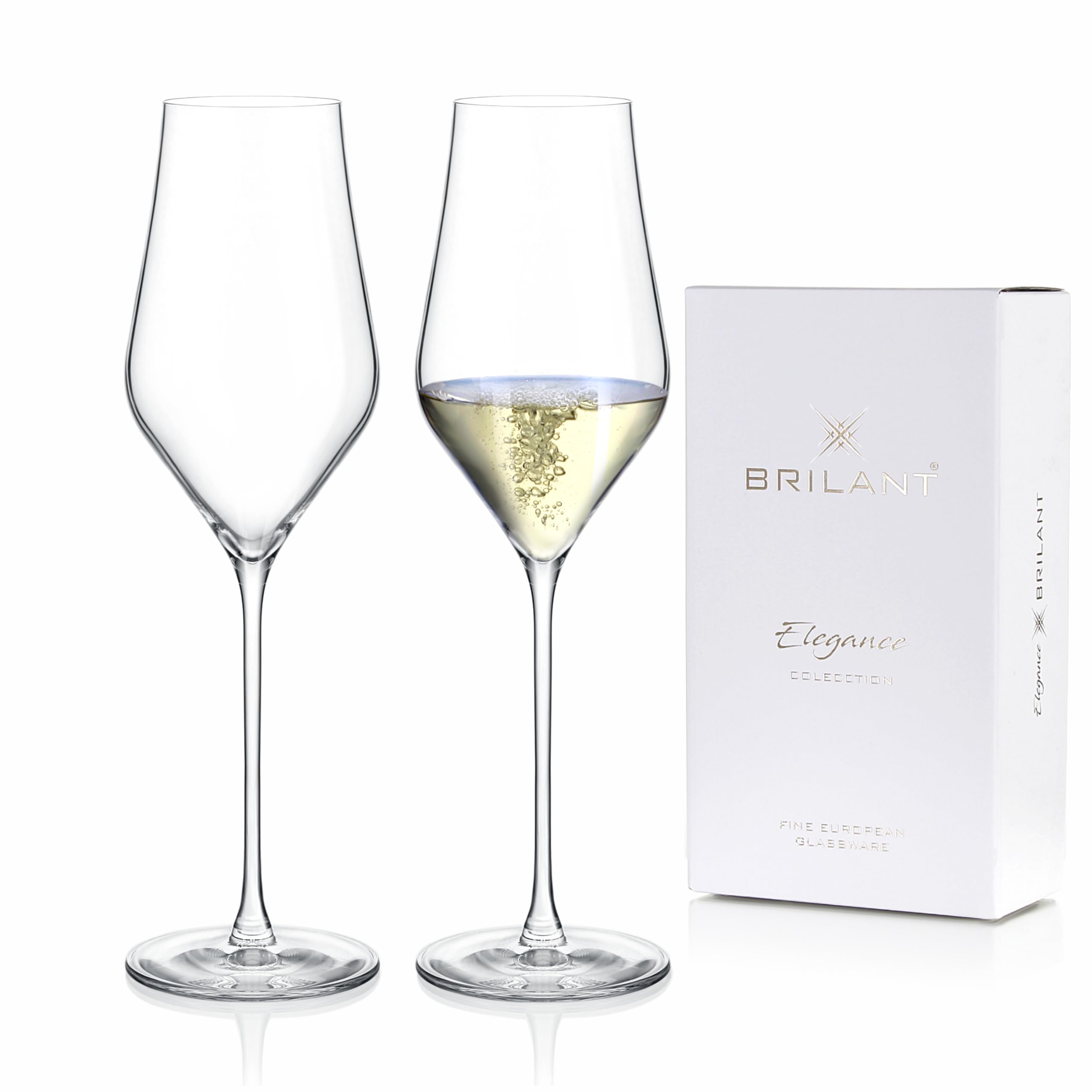 Verres à vin de qualité supérieure en cristal Lot de 2 pour vin blanc