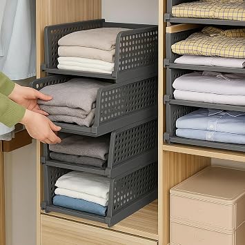 ARVALE 3-Rail Dress In-Cabinet Organizer - Kitchen Bathroom Organizing Storage Can Be Stacked on Top 1, Anthracite