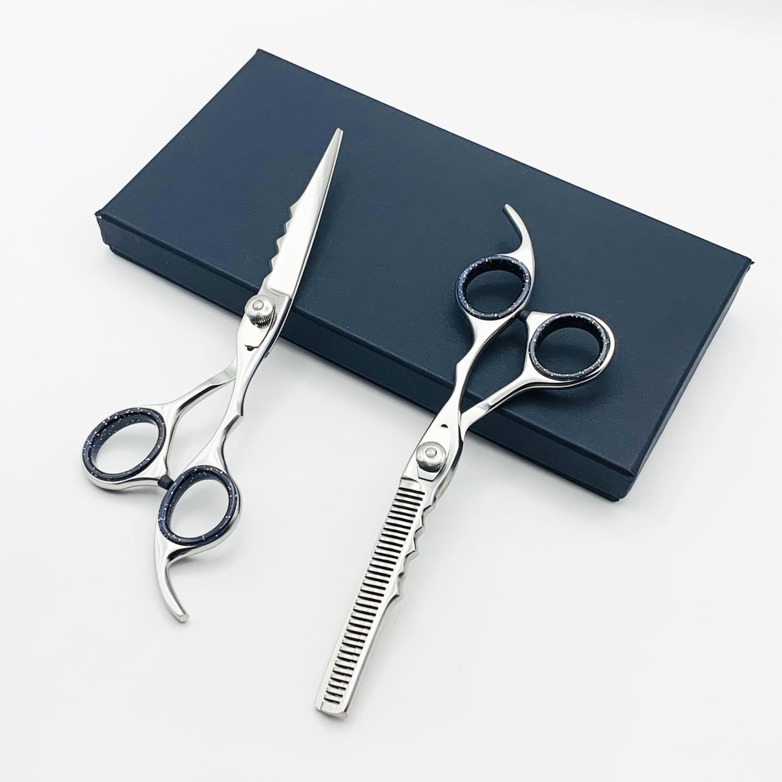 7-Inch Silver Shine Hair Cutting Scissors Set – Professional Razor Edge Barber & Thinning Shears | Japanese Stainless Steel Hairdressing Kit | Lightweight & Stylish for Salon & Home Use