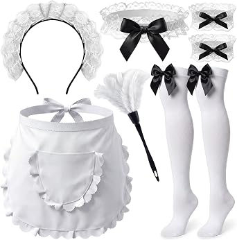 Panitay Halloween French Maid Costume Accessories Set for Women