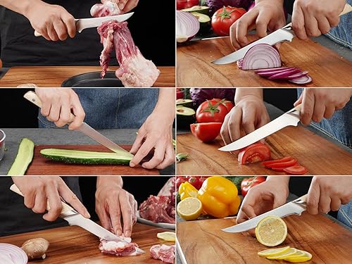 Miniatura 3 de Cuchillo para deshuesar Cuchillo de filete de chef de cocina de 6 pulgadas Hoja de acero inoxidable de alto carbono súper afilada para recortar