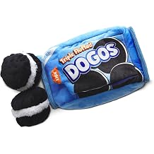 Barkbox Dogo Dunkers Plush Dog Toy | 3-in-1 Cookie Toy with 2 Squeakers, Crinkle & Treat Hiding | for Extra Small to Medium Dogs