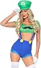 Leg Avenue Women's 3 Pc Sexy Gamer Babe Costume with Crop Top, Suspender Shorts, Hat