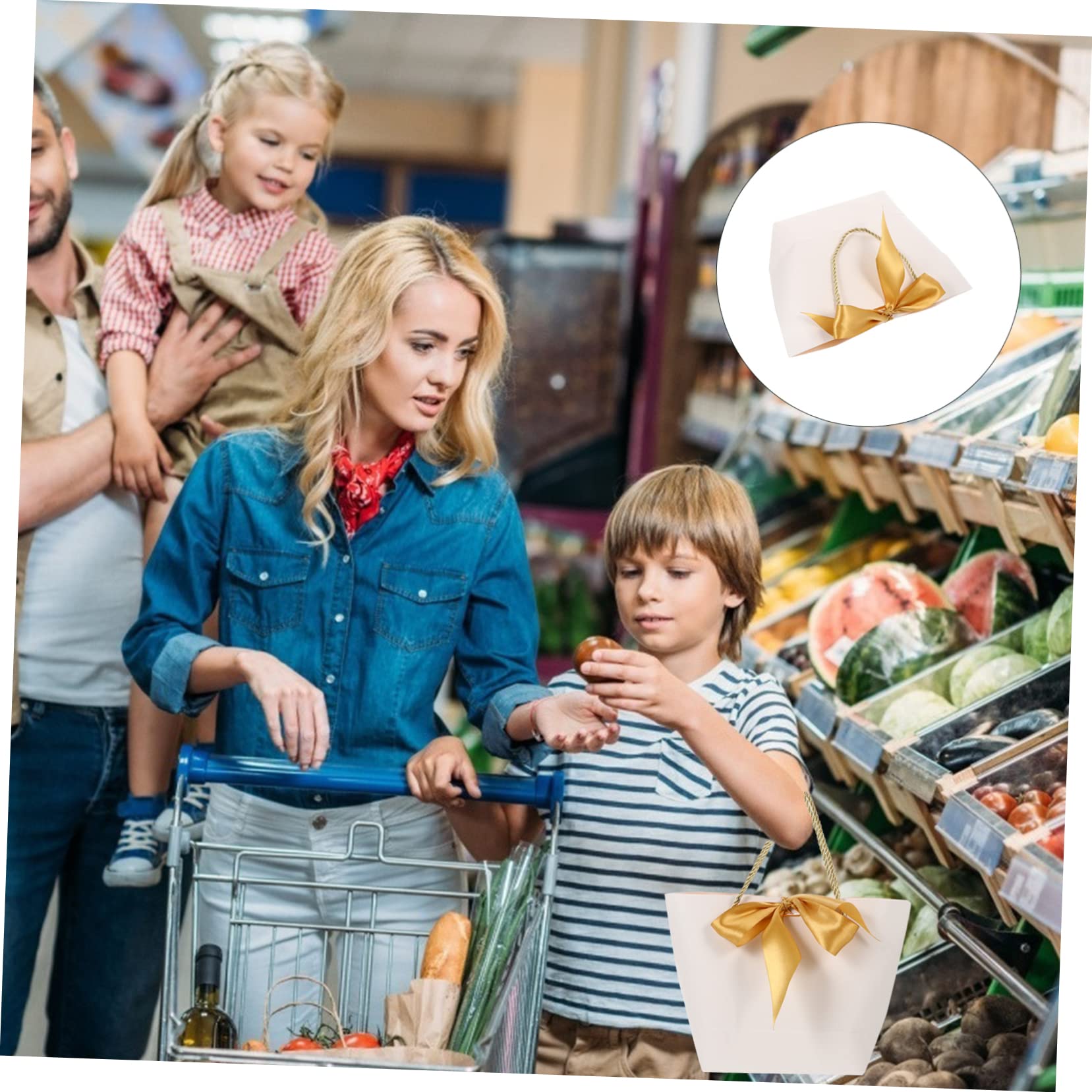 Ciieeo Paper Shopping Bag Set 6pcs Jumbo Tote Bags for Packaging for Travel and Storage